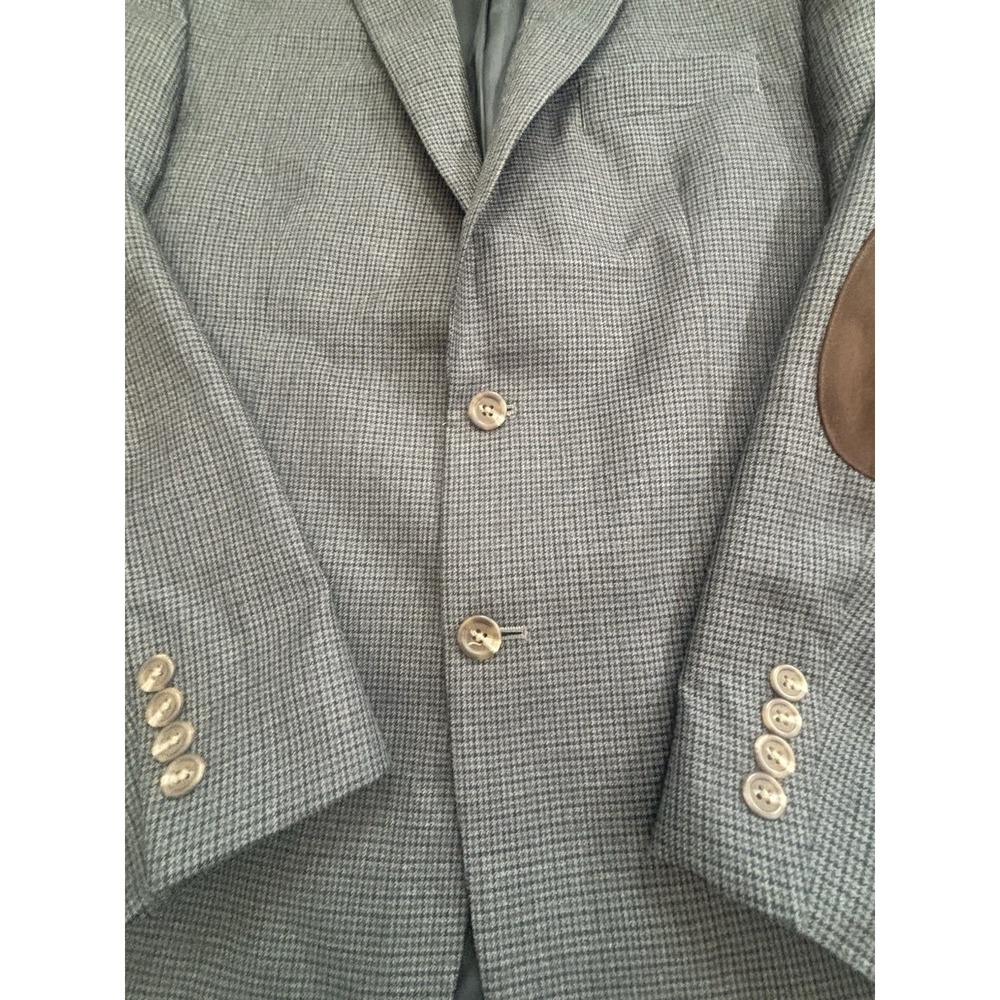 Chaps Mens 42R Gray Houndstooth Sport Coat Wool Jacket Academia NWOT - Picture 4 of 16